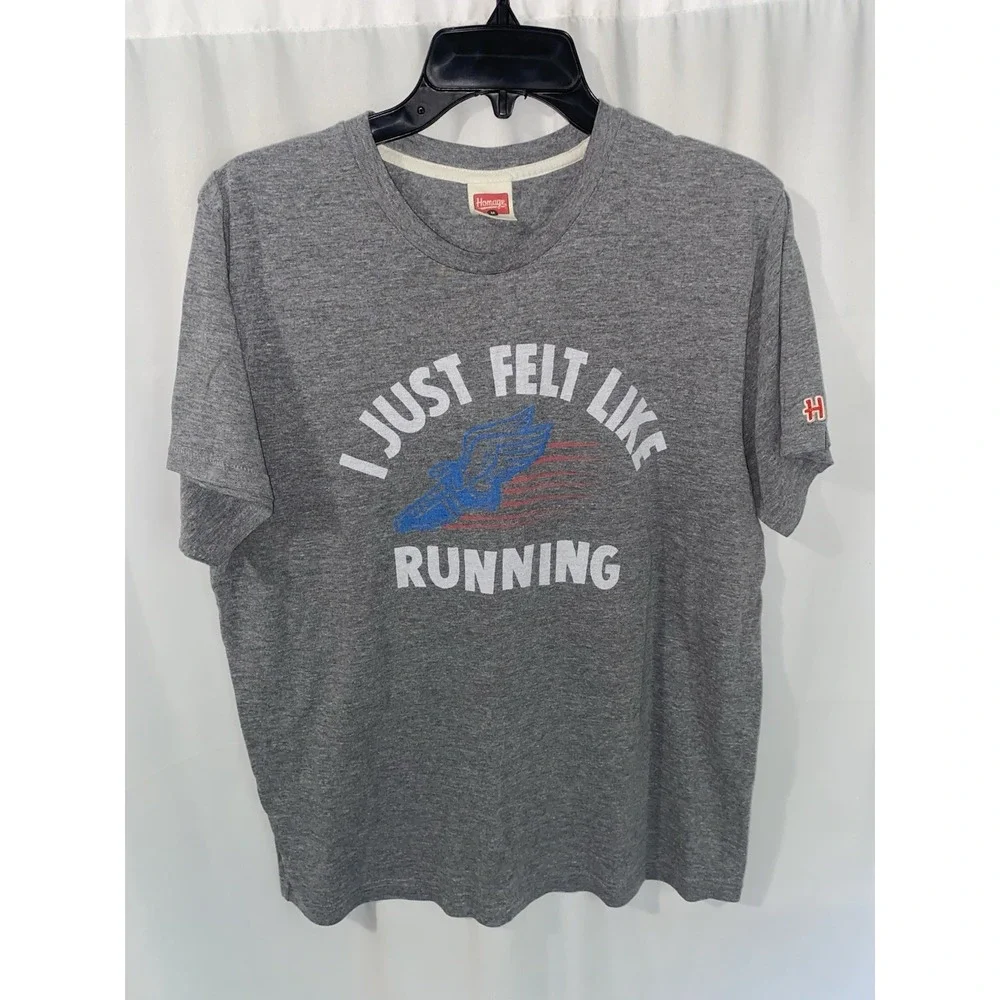 Homage I Just Felt Like Running  T Shirt Medium Forrest Gump Movie